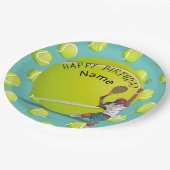 テニス誕生日とテニス選手 ペーパープレート (アングル)