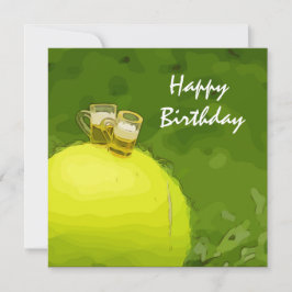 テニス誕生日とビールのグラス