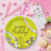 テニス誕生日の選手のためのテニスボール ペーパープレート (パーティー)