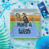 テニス誕生日の願い事 ペーパープレート (パーティー)