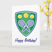 テニス誕生日カード(キャプテン、コーチ又はプレーヤー) カード (黄色い花)