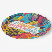 テニス誕生日テニスのラケット選手 ペーパープレート (アングル)