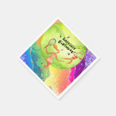 テニス誕生日テニスプレーヤー水彩用 スタンダードカクテルナプキン (角)