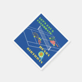 テニス誕生日パーティーキッズとラケットボールシューズ スタンダードカクテルナプキン (角)