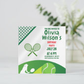 テニス誕生日パーティー,テニス選手ガールインビタット 招待状 (スタンド正面)
