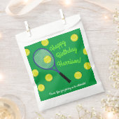 テニス誕生日パーティー フェイバーバッグ (クリップ留めされた状態)