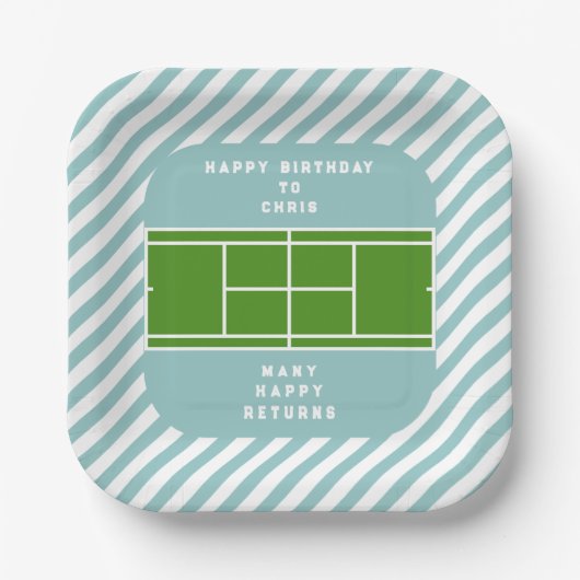テニス誕生日パーティー ペーパープレート (正面)