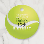 テニス誕生日招待状ギフトテイクホームカード フェイバータグ (正面)