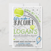 テニス誕生日招待状 招待状 (正面)