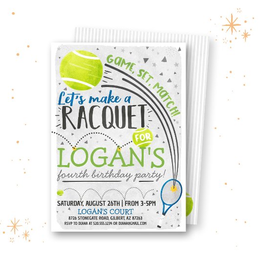 テニス誕生日招待状 招待状