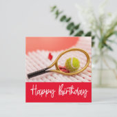 テニス誕生日用ボール付きカード カード (スタンド正面)