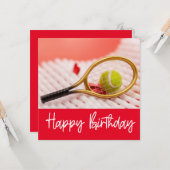 テニス誕生日用ボール付きカード カード (正面/裏面インサイチュ)