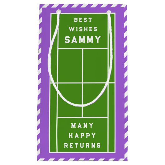 テニス誕生日 スモールペーパーバッグ (正面)