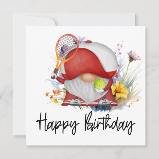 テニス誕生日（球花） カード (正面)
