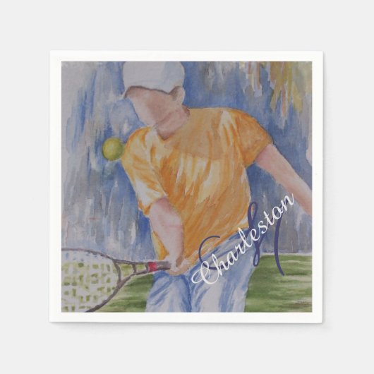 テニス誕生祝いパーティー スタンダードカクテルナプキン (正面)