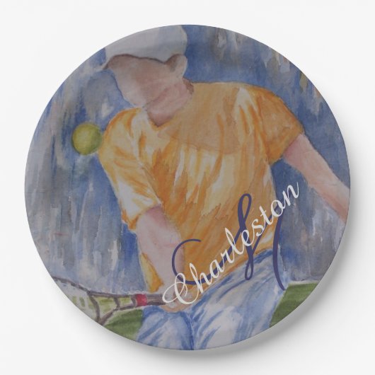 テニス誕生祝いパーティー ペーパープレート (正面)