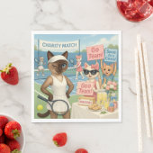 テニス資金集め猫好き スタンダードランチョンナプキン (インサイチュ)