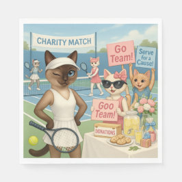 テニス資金集め猫好き スタンダードランチョンナプキン