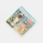 テニス資金集め猫好き スタンダードランチョンナプキン (角)