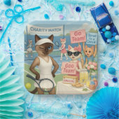 テニス資金集め猫好き ペーパープレート (パーティー)