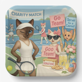 テニス資金集め猫好き ペーパープレート