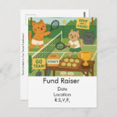 テニス資金集め猫好き ポストカード (正面/裏面)