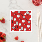 テニス赤白ブラック スタンダードカクテルナプキン (インサイチュ)