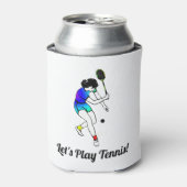テニス遊しよう!レトロ女子テニス選手 缶クーラー (缶正面)