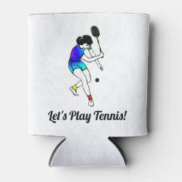 テニス遊しよう!レトロ女子テニス選手 缶クーラー