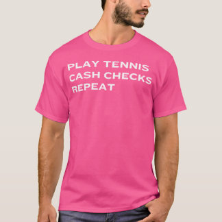テニス遊のキャッシュチェック繰り返し Tシャツ