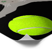 テニス遊の球猫と小さな子猫 ポスター (角)