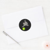 テニス遊の球猫と小さな子猫 ラウンドシール (封筒)