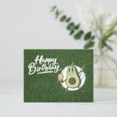 テニス遊アボカド誕生日カード ポストカード (スタンド正面)