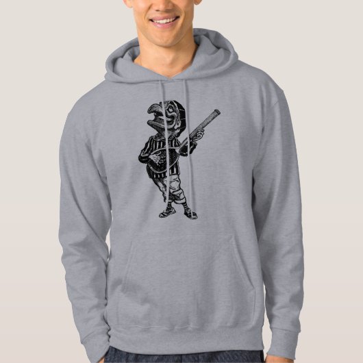 テニス遊ラケットにエアーギターを打つ パーカ (正面)