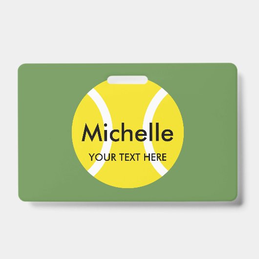 テニス選手およびコーチのための名前をカスタムするのバッジ バッジ (正面)