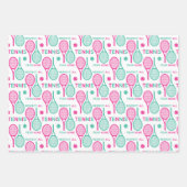 🎾テニス選手かわいいラッピング紙シート ラッピングペーパーシート (正面2)