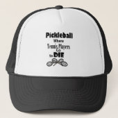 テニス選手が死ぬことを行くおもしろいなPickleball キャップ (正面)