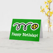 テニス選手と愛好家のための誕生日カード カード (黄色い花)