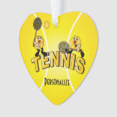 テニス選手のおもしろいの漫画| DIYの名前 オーナメント (正面)