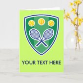 テニス選手のためのカスタマイズ可能なグリーティングカード カード (黄色い花)