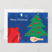 テニス選手のためのクリスマスポストカード シーズンポストカード (正面/裏面)