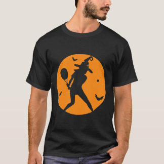テニス選手のためのテニスのハロウィーンの魔女の衣装 Tシャツ