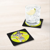 テニス選手のためのテニスのハロウィーンをテーマにした スクエアペーパーコースター (インサイチュ)