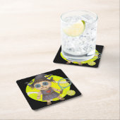 テニス選手のためのテニスのハロウィーンをテーマにした スクエアペーパーコースター (インサイチュ)