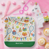 テニス選手のためのテニス誕生日パーティー ペーパープレート (パーティー)