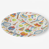 テニス選手のためのテニス誕生日パーティー ペーパープレート (アングル)