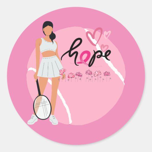 テニス選手のための乳がん認識度 ラウンドシール (正面)