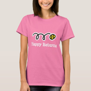 テニス選手のための幸せなリターンTシャツ Tシャツ