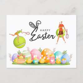 テニス選手のための復活祭 シーズンポストカード