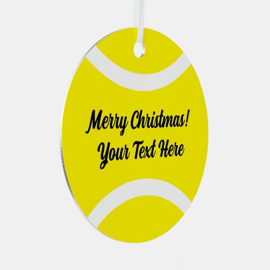 テニス選手のための金属製クリスマスオーナメントギフト メタルオーナメント (正面右)